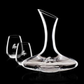 42 Oz. Madagascar Crystalline Carafe w/ 2 Stemless Wine Glasses